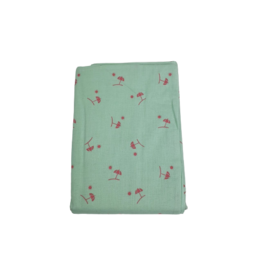 Baby dekbedovertrek met ''Strand'' print JAMIE - Roze / Lime groen - Katoen - 100 cm x 135 cm - Excl. sloop