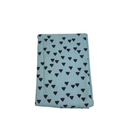 Baby dekbedovertrek met ''Driehoeken'' print JAMIE - Blauw / Zwart - Katoen - 100 x 135 cm - Excl. sloop
