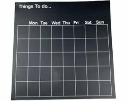 Weekplanner Muursticker - Zwart / Wit - Kunststof - 40 x 40 cm