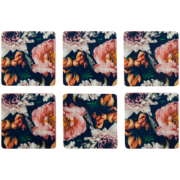 Bloemen Onderzetters - 6 stuks - Kurk - 9,5 x 9,5 cm - Tafeldecoratie - Onderzetter