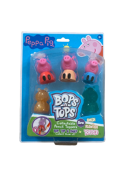 Peppa Pig potlood toppers set - Multicolor - Kunststof - Set van 5 - Cadeau - 3+