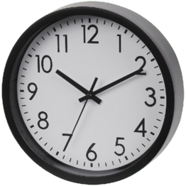 Klok Samski  - Zwart  - Kunststof / Glas - Ø 20 cm - Muurklok 