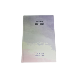 Bureau agenda - Schoolagenda 2024 /2025 - Dreamy Wolken Print - Paars / Wit / Roze - Karton / Papier - 14,5 x 20,5 cm - Schoolagenda - Agenda 