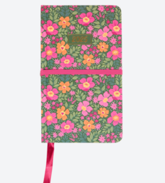 Bureau agenda - Schoolagenda 2025 - Bloemetjes Print - Roze / Groen - Karton / Papier - 14,5 x 20,5 cm - Schoolagenda - Agenda