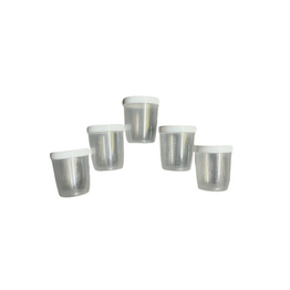 Saus cups CUPPIE  - Wit / Transparant - Kunststof - 5 x 5 x 6 cm - 5 Stuks - Storage Jar - Voorraadpotjes - Kruiden - Bakjes -  Tupperware - Doosjes