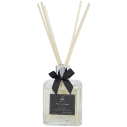 Geurstokjes met strik IVY MOSS - Transparant / Zilver - Glas / Hout - 280 ml - Huisparfum aroma diffuser