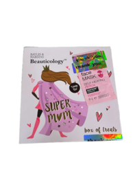 Beauticology Super Mom Geschenkset - Mama - Moederdag - Cadeau Pakket - Douchegel / Body Butter / Bad Kristal - Paars - Met Roset