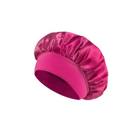  Satijnen Slaapmuts SILKNEST - Fuchsia / Donkerroze - Polyester - Onesize - unisex - Haarbescherming - Droog en Krullend haar - vlechten