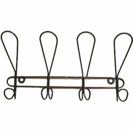 Kapstok / Ophangrek LOUISE - zwart - metaal - 4 haaks