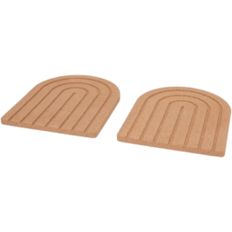 Design Pannenonderzetters - Bruin - Kruk - 15 x 19 - Half Oveel - Set van 2 - Bescherm je tafel tegen hitte & kringen - Pannen - Onderzetters