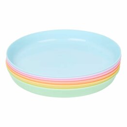 Set van 6 kunststof bordjes in pastelkleuren - Jensen 