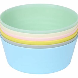 Set kunststof kommetjes in pastelkleuren Jensen set van 6 