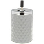 Asbak met drukknop RICCO - Grijs / Zilver - Ø 11 x 19.5 cm Asbak met drukknop RICCO - Grijs / Zilver - Ø 11 x 19.5 cm