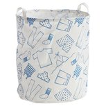Waszak met afbeeldingen - Wit / Blauw - Ø 40 x h 45 cm Waszak met afbeeldingen - Wit / Blauw - Ø 40 x h 45 cm