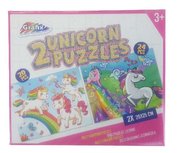Puzzel Unicorn met glitters - Multicolor - Karton - 20 x 25 cm - set van 2 puzzels Puzzel Unicorn met glitters - Multicolor - Karton - 20 x 25 cm - set van 2 puzzels