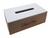 Tissuebox / Tissuehouder KELVIN - Wit / Bruin - Hout - 25 x 14 x 9 cm Tissuebox / Tissuehouder KELVIN - Wit / Bruin - Hout - 25 x 14 x 9 cm
