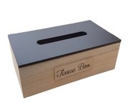 Tissuebox / Tissuehouder KELVIN - Zwart / Bruin - Hout - 25 x 14 x 9 cm Tissuebox / Tissuehouder KELVIN - Zwart / Bruin - Hout - 25 x 14 x 9 cm