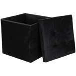 Opbergpoef met velvet look MERCEDES - Zwart - MDF / Polyester - 38 x 38 x 38 cm Opbergpoef met velvet look MERCEDES - Zwart - MDF / Polyester - 38 x 38 x 38 cm