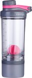 Contigo Shake & Go FIT + compartiment - Roze / Grijs - 650 ml - Kunststof Contigo Shake & Go FIT + compartiment - Roze / Grijs - 650 ml - Kunststof