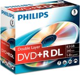 Philips DVD+R DL 8.5 GB - 5 stuks Philips DVD+R DL 8.5 GB - 5 stuks