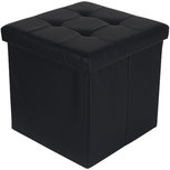 Opbergpoef met leder look GORIK - Zwart - MDF / Polyester - 38 x 38 x 38 cm Opbergpoef met leder look GORIK - Zwart - MDF / Polyester - 38 x 38 x 38 cm