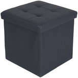 Opbergpoef met leder look GORIK - Grijs - MDF / Polyester - 38 x 38 x 38 cm Opbergpoef met leder look GORIK - Grijs - MDF / Polyester - 38 x 38 x 38 cm