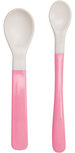 Baby bestekset - Roze / Wit - Kunststof Baby bestekset - Roze / Wit - Kunststof