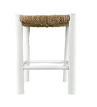 Houten krukje LOTTE - Wit / Bruin - Hout / Touw - 30 x 30 x 38 cm Houten krukje LOTTE - Wit / Bruin - Hout / Touw - 30 x 30 x 38 cm