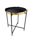 Bijzettafel JESSE - Goud / Zwart - Metaal - 37 x 35 x 44 cm Bijzettafel JESSE - Goud / Zwart - Metaal - 37 x 35 x 44 cm