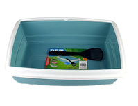 Huisdierentoilet met schep / kattenbak - blauw / Wit - Kunststof - 54 x 40 x 15 cm - Rechthoek Huisdierentoilet met schep / kattenbak - blauw / Wit - Kunststof - 54 x 40 x 15 cm - Rechthoek
