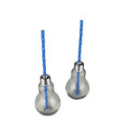 Gloeilamp drinkglas met rietje DIANA - Blauw / Transparant - Glas - 250 ml - Set van 2 Gloeilamp drinkglas met rietje DIANA - Blauw / Transparant - Glas - 250 ml - Set van 2