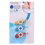 Correctietape rollers - Blauw / Geel / Rood - Set van 3 Correctietape rollers - Blauw / Geel / Rood - Set van 3