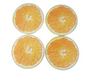 Luxe onderzetter FRUIT Sinaasappel - Multicolor - Glas - Ø 9 cm - Set van 4 - Rond Luxe onderzetter FRUIT Sinaasappel - Multicolor - Glas - Ø 9 cm - Set van 4 - Rond