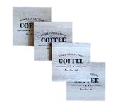 Luxe onderzetter met tekst HERMEN - Bruin / Zwart - MDF - set van 4 - Vierkant Luxe onderzetter met tekst HERMEN - Bruin / Zwart - MDF - set van 4 - Vierkant