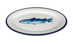 Bord FISH - Blauw / Wit - Melamine - Ovaal - 35.5 x 25.5 x 2 cm - Set van 2 Bord FISH - Blauw / Wit - Melamine - Ovaal - 35.5 x 25.5 x 2 cm - Set van 2