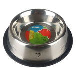 Voerbak KOEN - Zilver - RVS / Rubber - Ø 18 x h 6 cm - 1L Voerbak KOEN - Zilver - RVS / Rubber - Ø 18 x h 6 cm - 1L