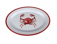 Bord CRAB - Rood / Wit - Melamine - Ovaal Bord CRAB - Rood / Wit - Melamine - Ovaal