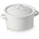 Emaille kookpan TIFFANY VINTAGE - met deksel - Wit - Ø 18 cm Emaille kookpan TIFFANY VINTAGE - met deksel - Wit - Ø 18 cm