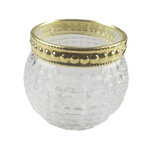 Theelichthouder ANNE - Set van 2 - Wit / Goud - Glas / Kunststof - Ø 6.5 x h 5.5 cm Theelichthouder ANNE - Set van 2 - Wit / Goud - Glas / Kunststof - Ø 6.5 x h 5.5 cm