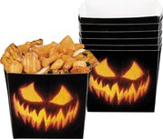 BOLAND enge pompoen bakjes - Zwart / Oranje - Karton - Set van 6 BOLAND enge pompoen bakjes - Zwart / Oranje - Karton - Set van 6