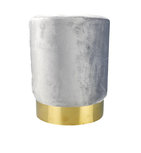Velvet Kruk JET - Grijs / Goud - Fluweel / Metaal - 28 x 36 cm Velvet Kruk JET - Grijs / Goud - Fluweel / Metaal - 28 x 36 cm