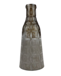 Bloemenvaas - Glas - Groen - Grijs - Relief - Ø 9 x h 25.5 cm Bloemenvaas - Glas - Groen - Grijs - Relief - Ø 9 x h 25.5 cm