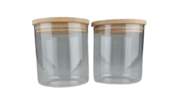 Glazen voorraadpot - Bruin - Transparant - Ø 11.5 x h 12.5 cm - Set van 2 Glazen voorraadpot - Bruin - Transparant - Ø 11.5 x h 12.5 cm - Set van 2