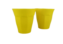 Excellent Houseware beker - Geel - Kunststof - Ø 9 x 9 cm - Set van 2 - Rond Excellent Houseware beker - Geel - Kunststof - Ø 9 x 9 cm - Set van 2 - Rond