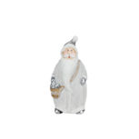 Kerstman beeldje - Grijs / Wit - Keramiek - 6.5 x 4 x 15.5 cm Kerstman beeldje - Grijs / Wit - Keramiek - 6.5 x 4 x 15.5 cm