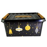 Kerstballen opbergbox met vakjes - Zwart / Goud - Kunststof - 40 x 30 cm Kerstballen opbergbox met vakjes - Zwart / Goud - Kunststof - 40 x 30 cm