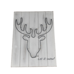 Kerst schilderij met LED Rendier - Grijs / Zwart - Hout / Metaal - 30 x 40 x 1.5 cm Kerst schilderij met LED Rendier - Grijs / Zwart - Hout / Metaal - 30 x 40 x 1.5 cm