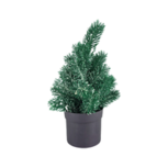 Mini LED kerstboom met sneeuw met pot - Groen / Wit / Zwart - Kunststof - 43 cm Mini LED kerstboom met sneeuw met pot - Groen / Wit / Zwart - Kunststof - 43 cm