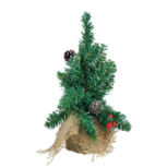 Mini kerstboom met rieten mandje - Groen - Kunststof - h 43 cm Mini kerstboom met rieten mandje - Groen - Kunststof - h 43 cm