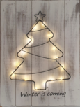 Kerst schilderij met LED Kerstboom - Grijs / Zwart - Hout / Metaal - 30 x 40 x 1.5 cm Kerst schilderij met LED Kerstboom - Grijs / Zwart - Hout / Metaal - 30 x 40 x 1.5 cm
